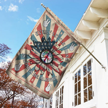  Hippie Garden Flag Every Little Thing Is Gonna Be Alright Mandala Flower American Flag House Flag