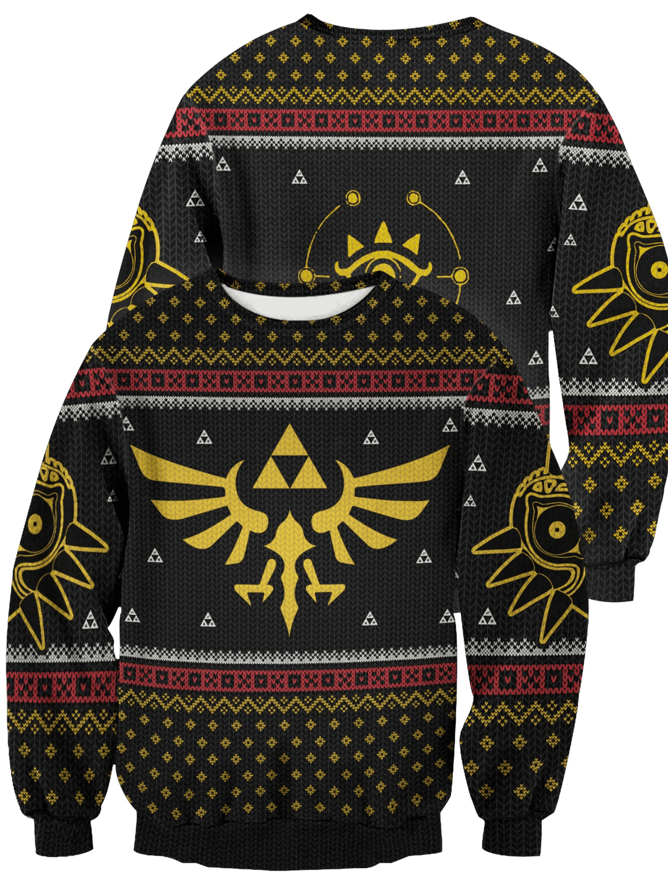 The Legend Of Zelda Sweatshirt Majoras Mask And The Royal Crest Graphic Sweatshirt Black Yellow Unisex