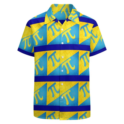 Pi Hawaii Shirt Pi Symbol Math Pi Day Aloha Shirt Blue Yellow Unisex