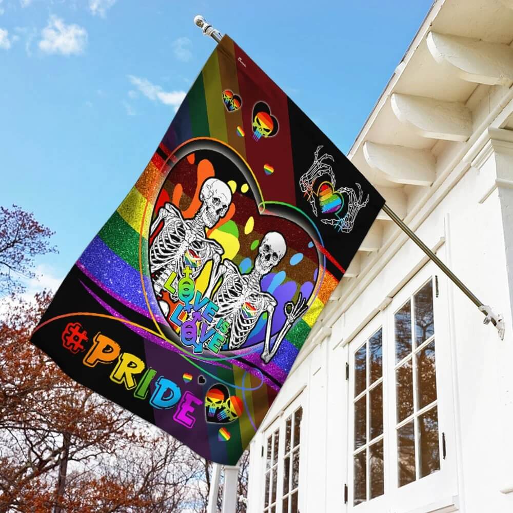 Unifinz LGBT Pride Flag Skull Love Is Love LGBT Pride Garden Flag LGBT House Flag 2022