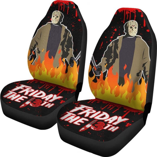 Jason Voorhees Car Seat Covers Jason Voorhees Blood Flaming Seat Covers