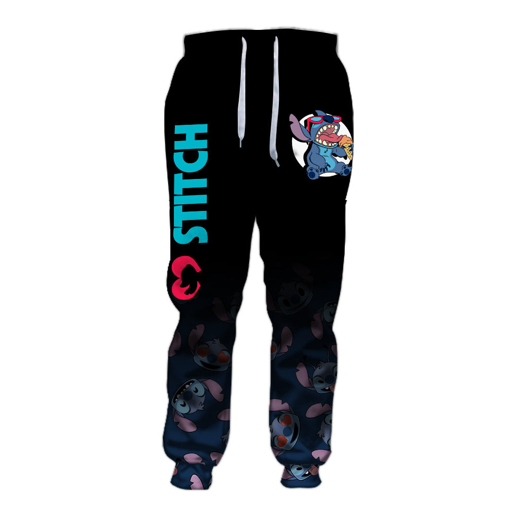 Unifinz DN Pants Stitch Emotion Jogger 6XL Black Cute High Quality DN Stitch Sweatpants 2022