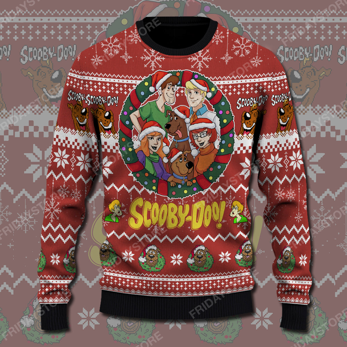 Unifinz Scooby Doo Ugly Sweater SD Scooby Dog With Friends Christmas Amazing Sweater Scooby Doo Sweater 2024