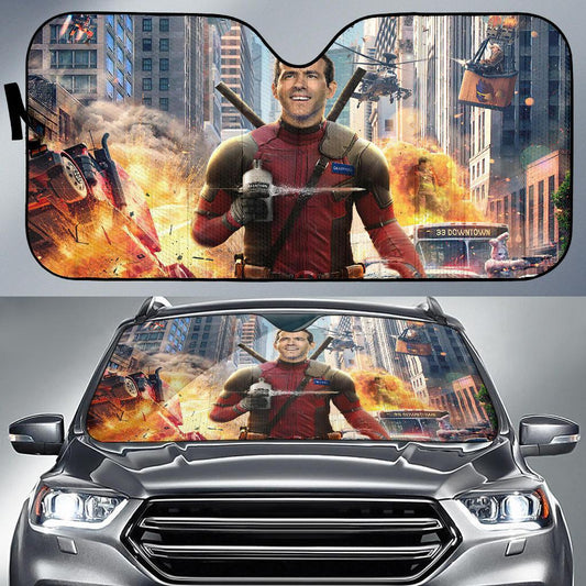 MV Windshield Sun Shade Free Guy Deadpool Car Sun Shade MV Car Sun Shade