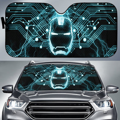 MV Windshield Sun Shade Iron Man Neon Car Sun Shade MV Car Sun Shade