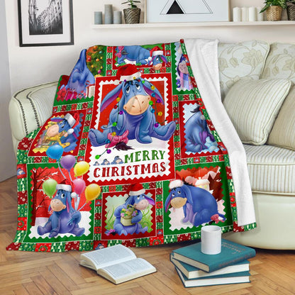 DN Christmas Blanket Winnie The Pooh Blanket Eeyore Merry Christmas Blanket