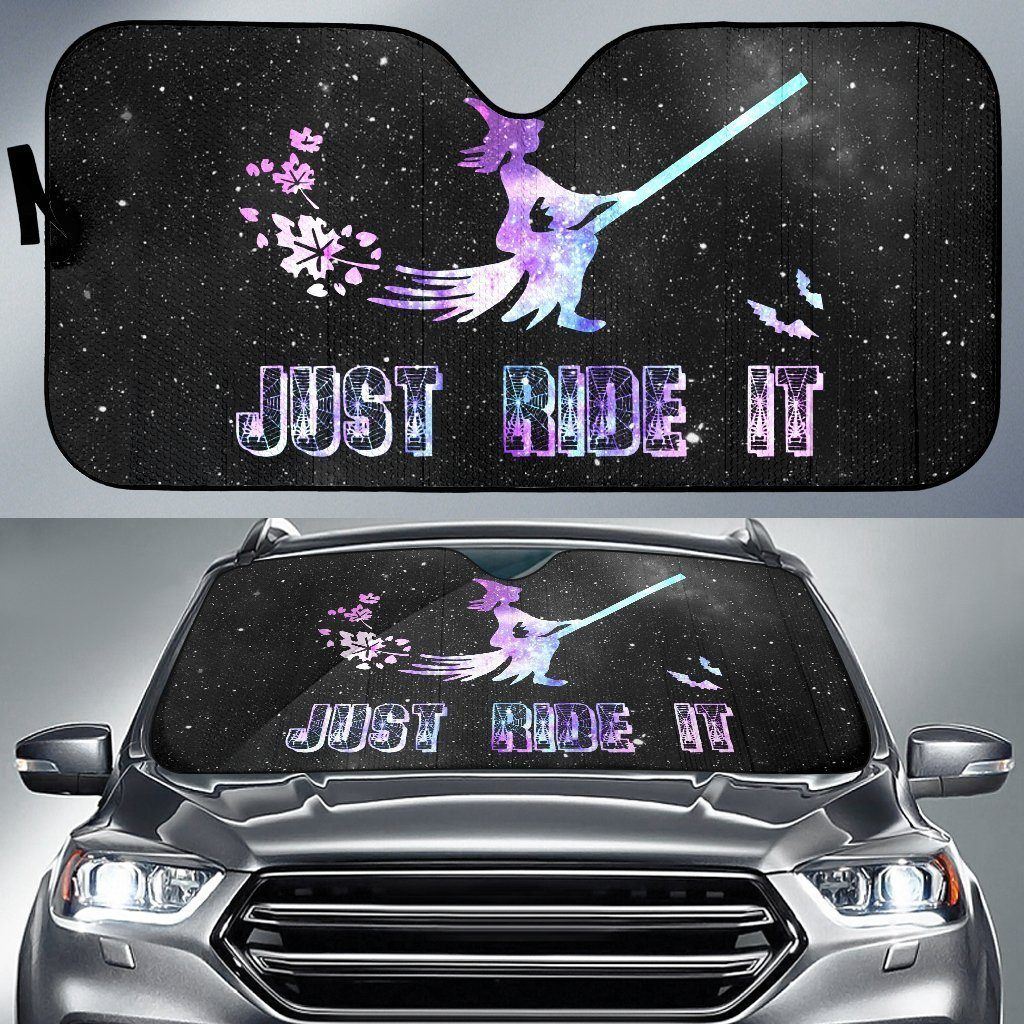  Witch Car Sun Shade Witch Just Ride It Black Windshield Sun Shade