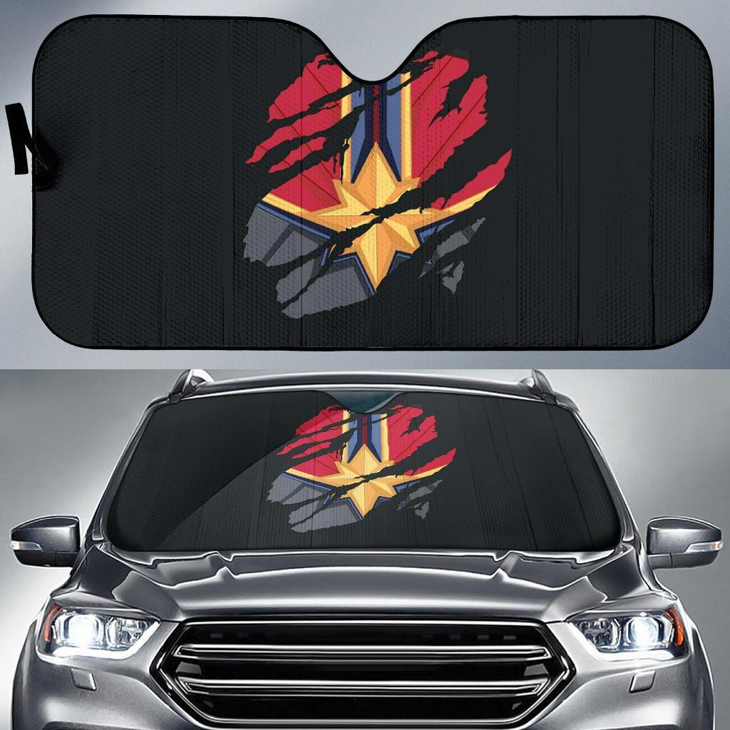  MV Captain Marvel Car Sun Shade Captain Marvel Inside Windshield Sun Shade