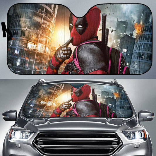  MV Deadpool Windshield Sun Shade Deadpool Funny Oopsie Pose Car Sun Shade