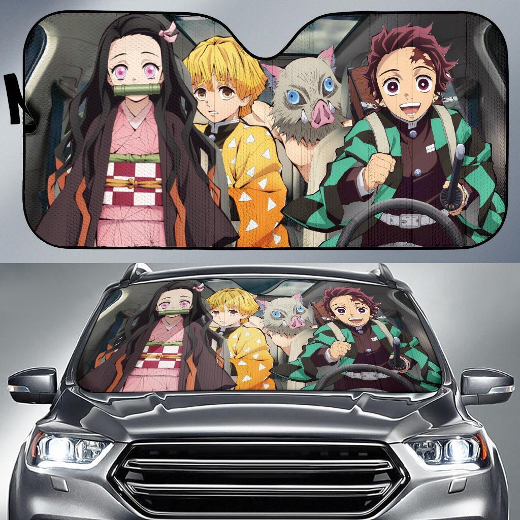  Demon Slayer Car Sun Shade Kimetsu No Yaiba Characters Windshield Sun Shade