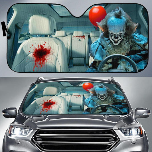  Horror Car Sun Shade Pennywise Blooding Seat Windshield Sun Shade