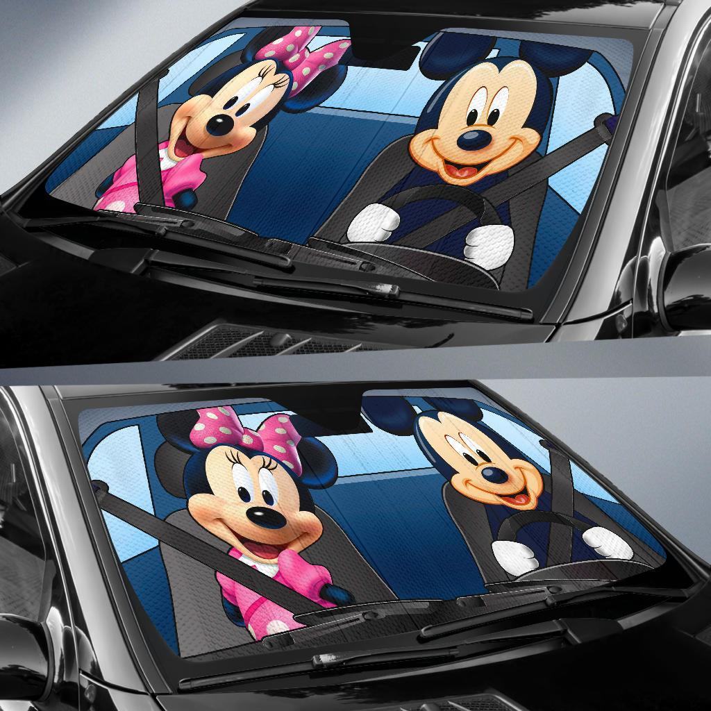 DN Car Sun Shade Minnie And Mickey Mouse Couple Cute Windshield Sun Shade
