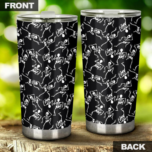 Skeleton Tumbler Cup 20 Oz Dacing Skeleton Black Tumbler 20 Oz Halloween Tumbler