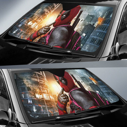  MV Deadpool Windshield Sun Shade Deadpool Funny Oopsie Pose Car Sun Shade