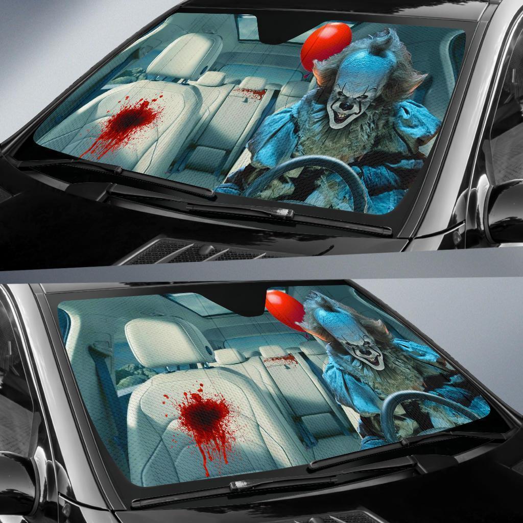  Horror Car Sun Shade Pennywise Blooding Seat Windshield Sun Shade