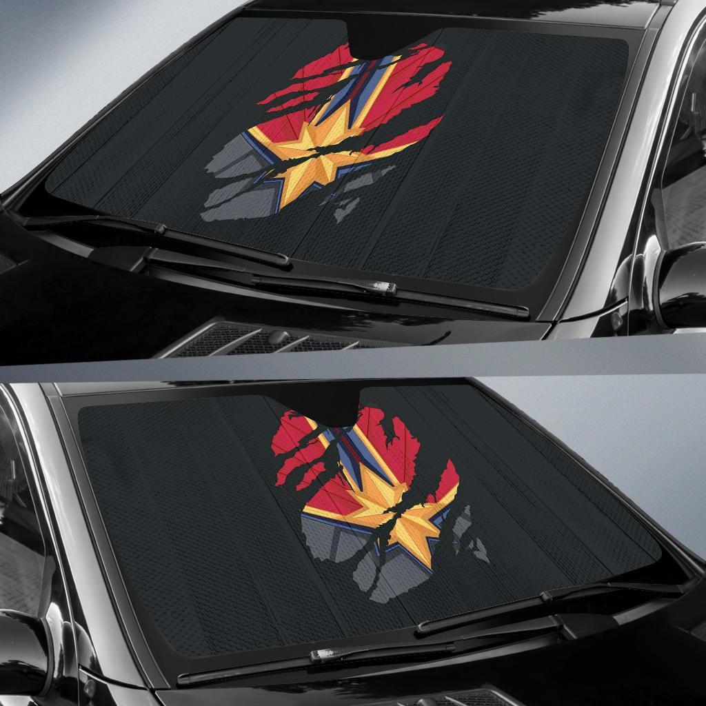  MV Captain Marvel Car Sun Shade Captain Marvel Inside Windshield Sun Shade