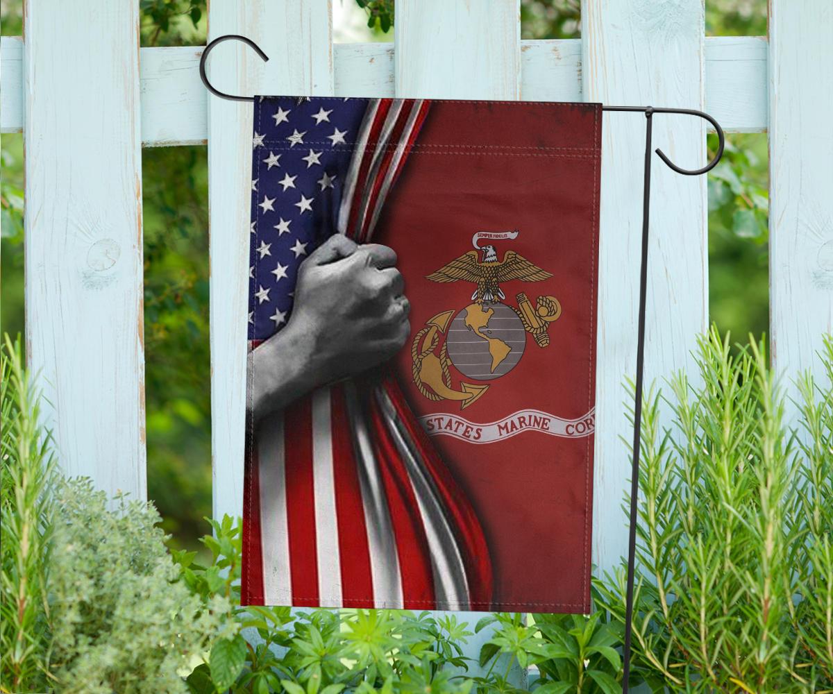 Unifinz 4th Of July Flags U.S Marine Corps Flag Inside American Flag Garden Flag 4th Of July House Flag Welcome Holiday 4th Of July 2022