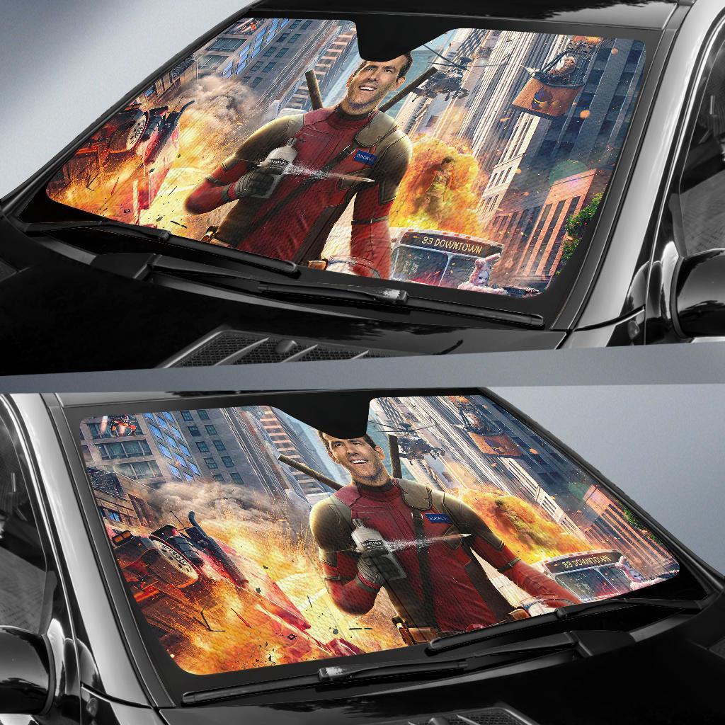 MV Windshield Sun Shade Free Guy Deadpool Car Sun Shade MV Car Sun Shade