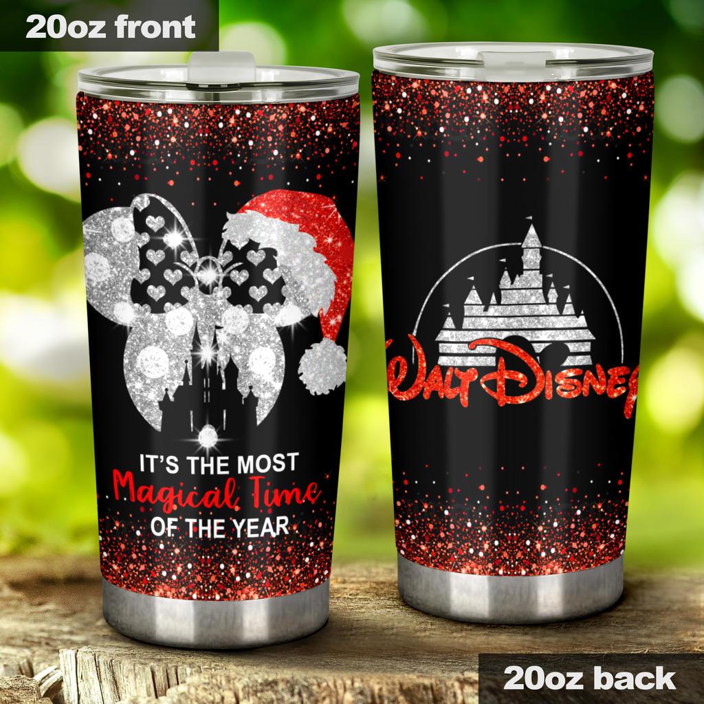 DN Christmas Tumbler It's The Most Magical Time Of The Year Black Red Tumbler Cup