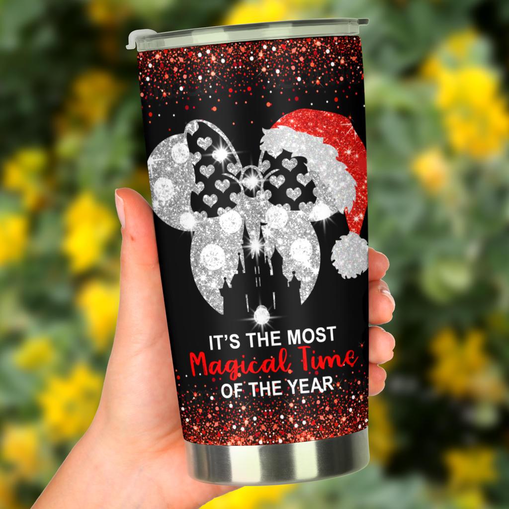 DN Christmas Tumbler It's The Most Magical Time Of The Year Black Red Tumbler Cup