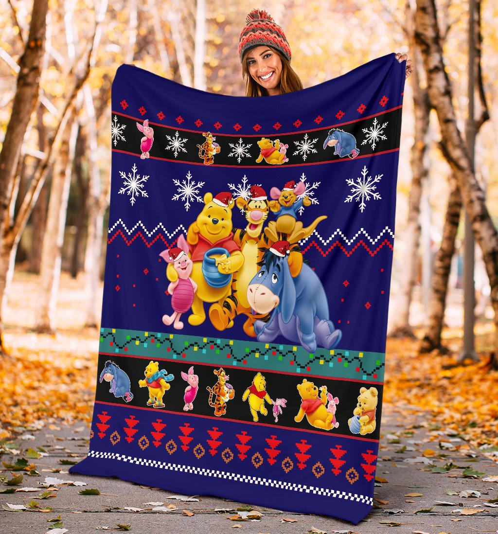 DN Blanket Winnie The Pooh With Friends Blue Black Blanket