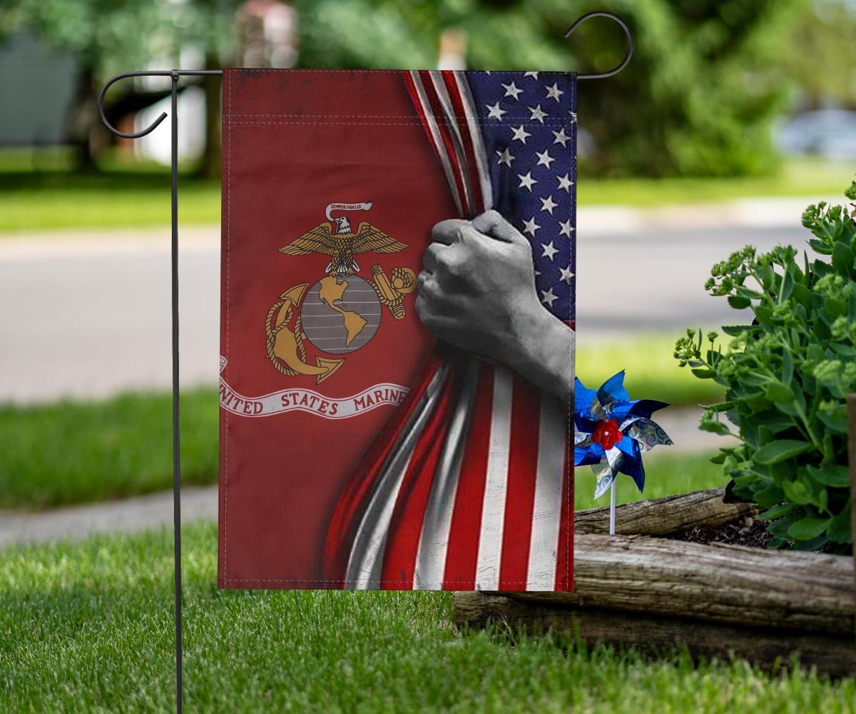 Unifinz 4th Of July Flags U.S Marine Corps Flag Inside American Flag Garden Flag 4th Of July House Flag Welcome Holiday 4th Of July 2022