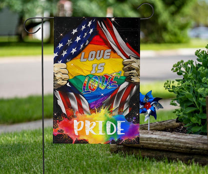 Unifinz LGBT Flag Love Is Love Inside American Flag Garden Flag LGBT House Flag Pride Month House Flag 2022