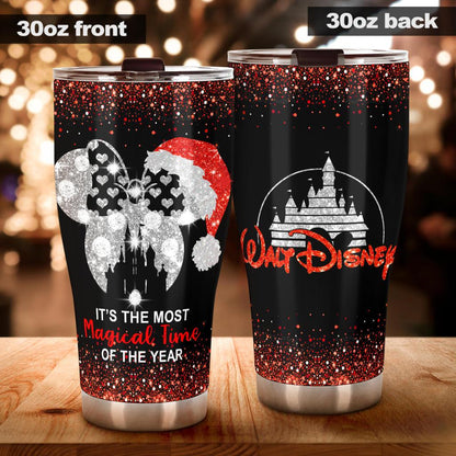 DN Christmas Tumbler It's The Most Magical Time Of The Year Black Red Tumbler Cup