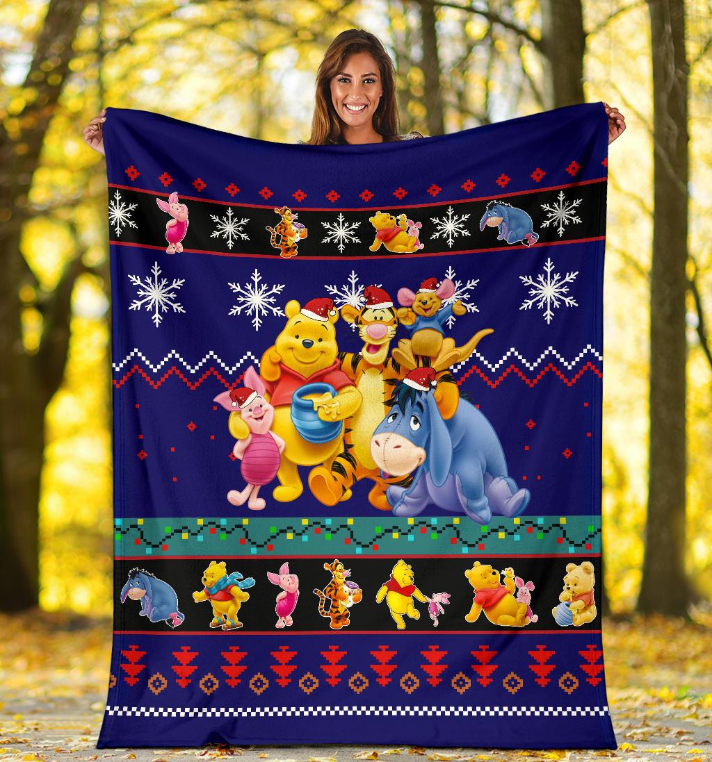 DN Blanket Winnie The Pooh With Friends Blue Black Blanket