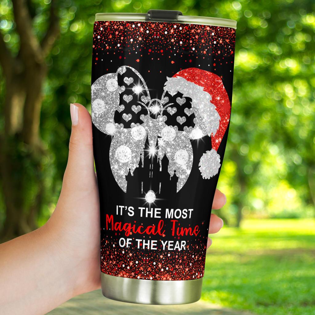 DN Christmas Tumbler It's The Most Magical Time Of The Year Black Red Tumbler Cup