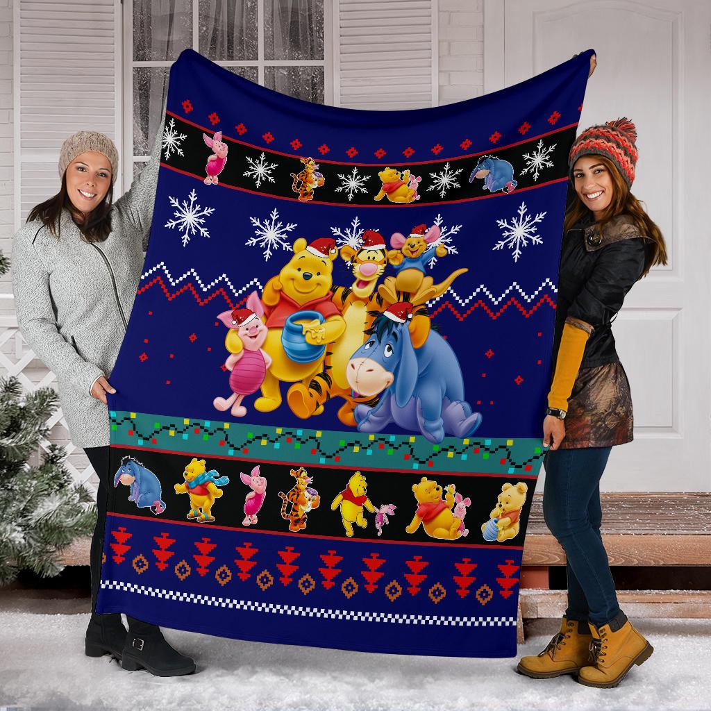 DN Blanket Winnie The Pooh With Friends Blue Black Blanket