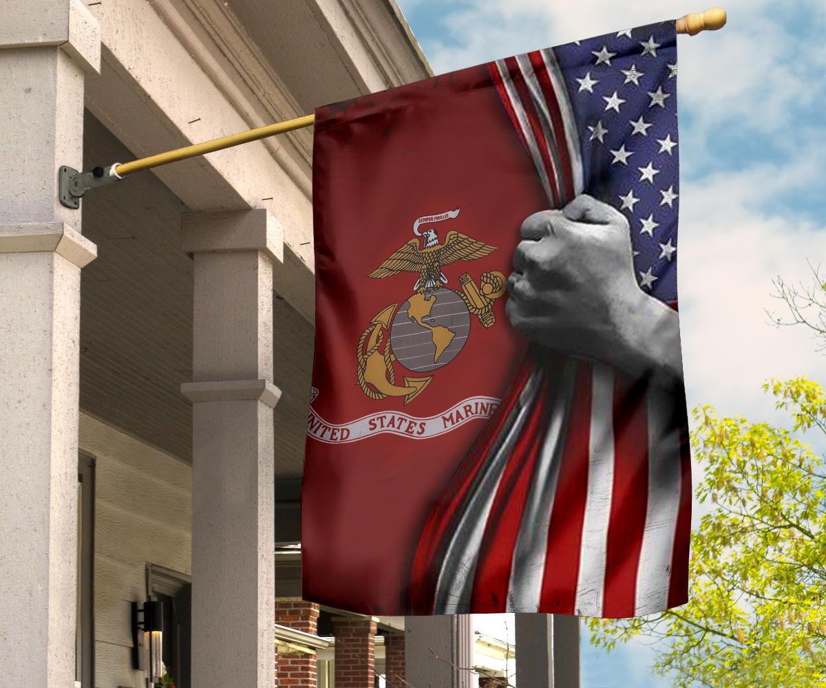 Unifinz 4th Of July Flags U.S Marine Corps Flag Inside American Flag Garden Flag 4th Of July House Flag Welcome Holiday 4th Of July 2022