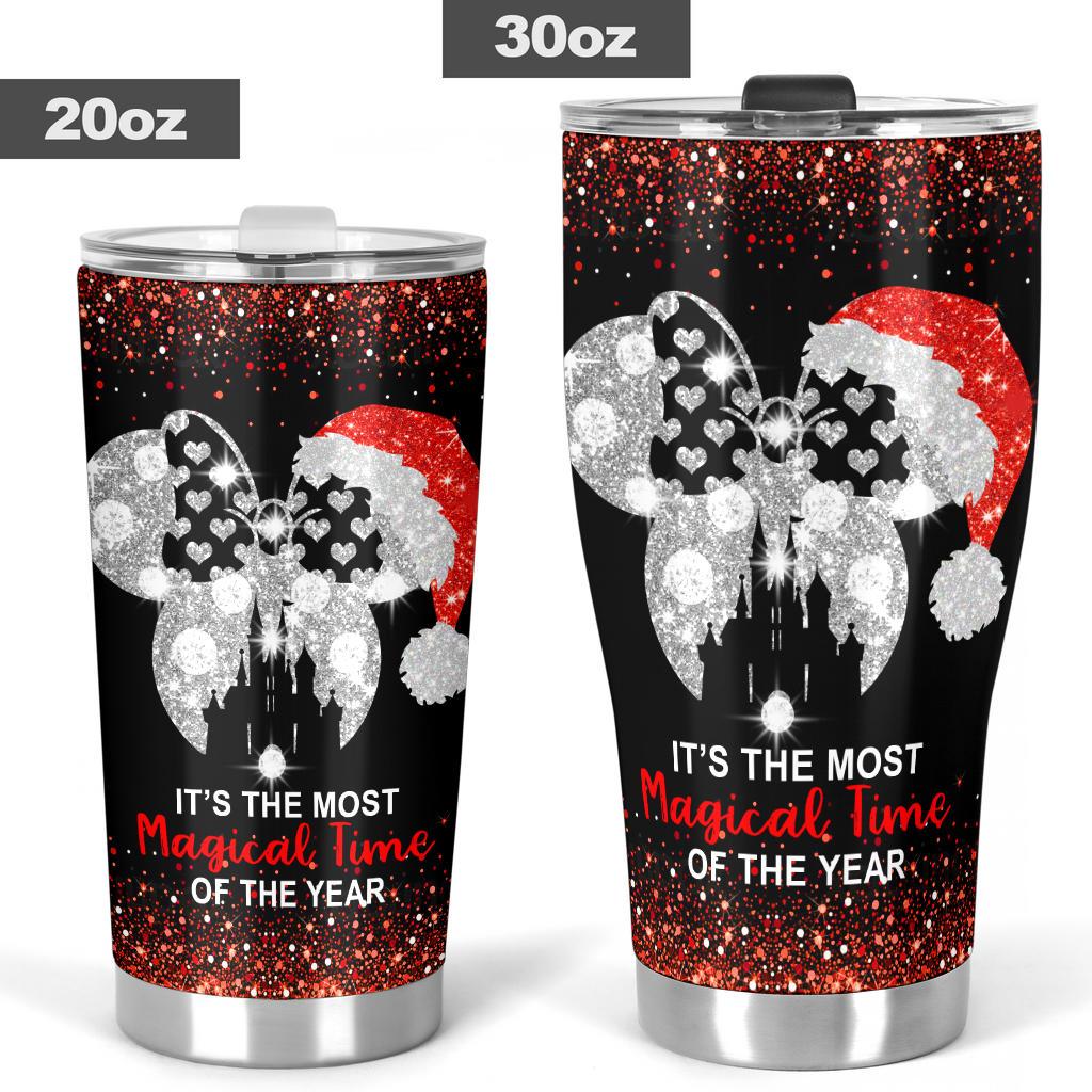 DN Christmas Tumbler It's The Most Magical Time Of The Year Black Red Tumbler Cup