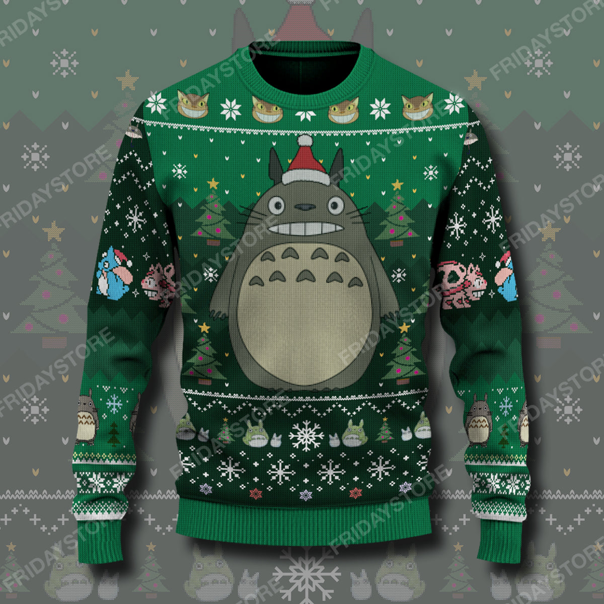 Unifinz GB Ugly Sweater GB Totoro Spirit Of Christmas Sweater Awesome Totoro Ugly Sweater 2024