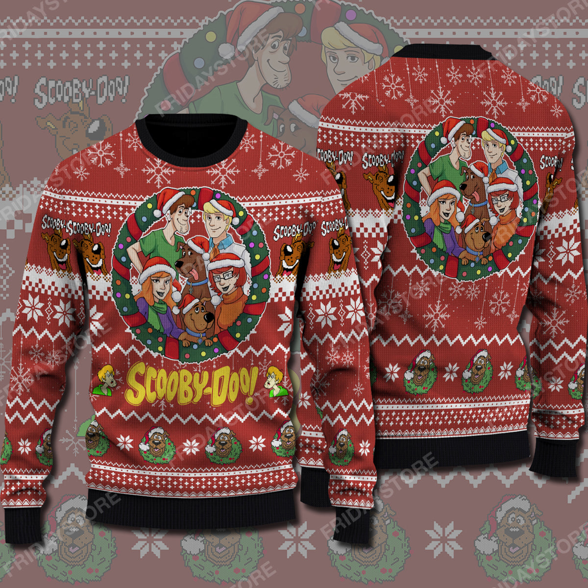 Unifinz Scooby Doo Ugly Sweater SD Scooby Dog With Friends Christmas Amazing Sweater Scooby Doo Sweater 2023