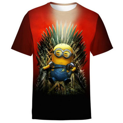 Minion Hoodie Game Of Minion Graphic T-shirt Red Unisex