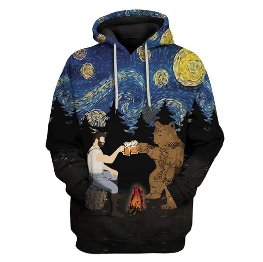 Unifinz Camping Father's Day Hoodie Dad Starry Night Camping Cool Hoodie Camping Hoodie Apparel Gift For Dad 2022