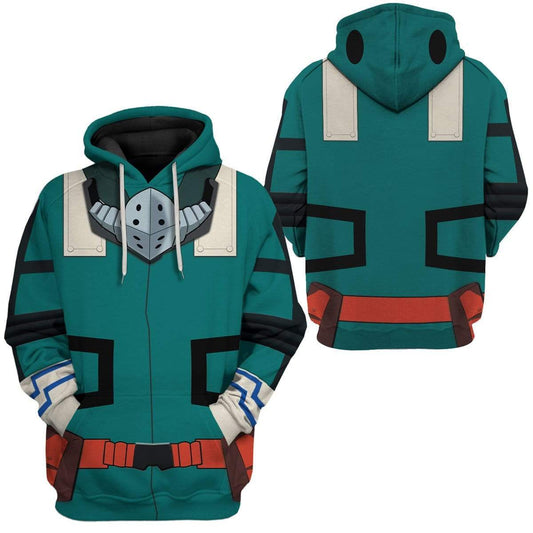  My Hero Academia T-shirt Izuku Green Costume T-shirt Hoodie Adult Full Print