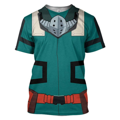  My Hero Academia T-shirt Izuku Green Costume T-shirt Hoodie Adult Full Print