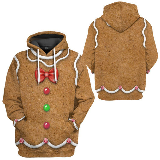  Halloween Hoodie Gingerbread Costume Brown Hoodie Adult Full Print Full Size Halloween Costume