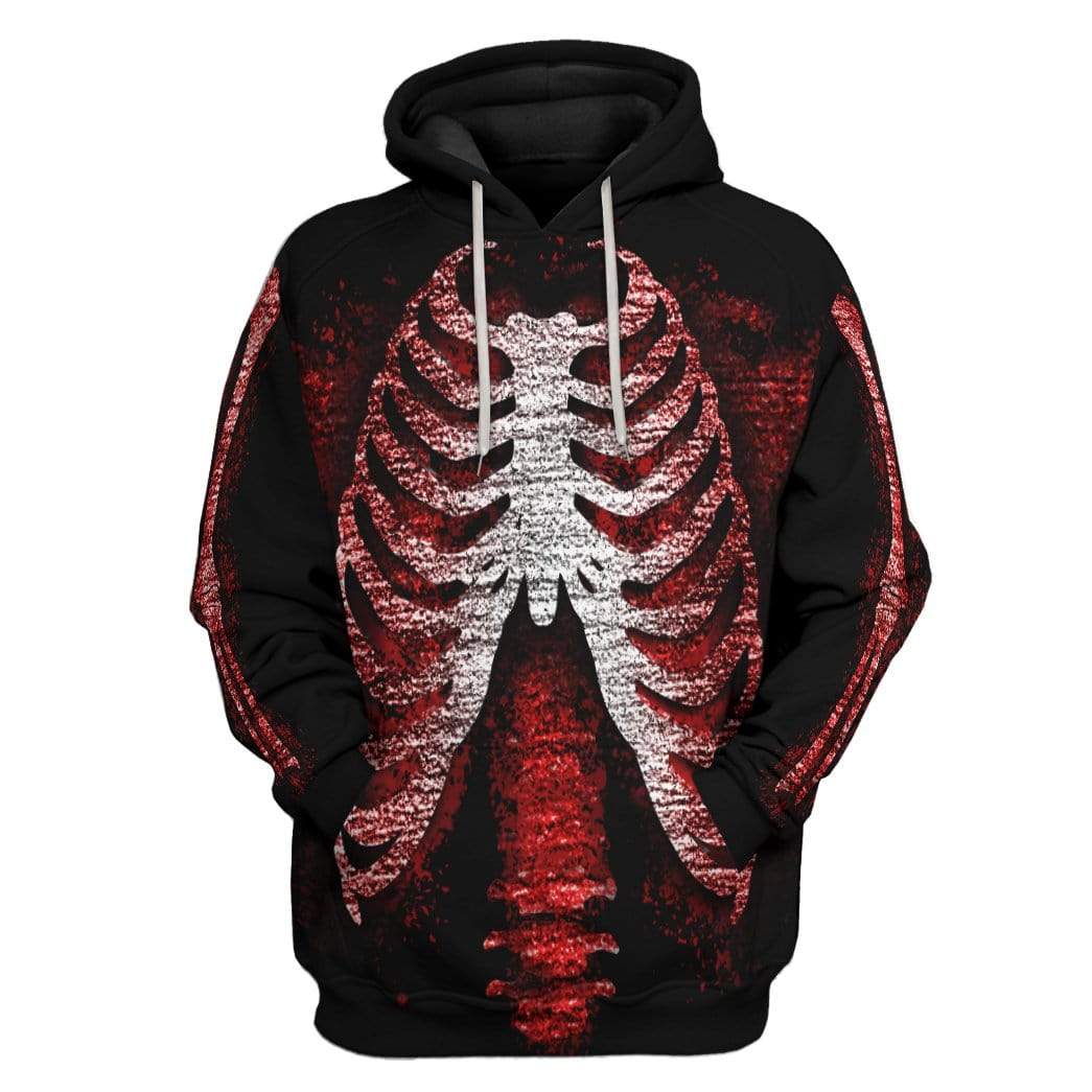 Halloween Hoodie Halloween Skeleton Costume Red Black Hoodie Halloween Clothing