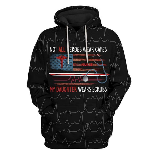 Unifinz Nurse Hoodie My Hero Wears Scrubs Nurse Hoodie Cool High Quality Nurse Apparel 2022