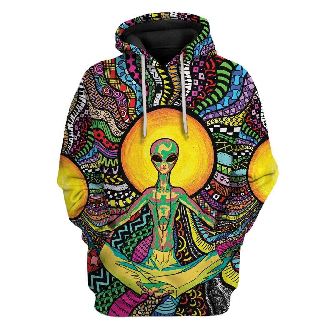 Unifinz Alien Hoodie Psychedelic Alien Yoga Hoodie Alien Apparel 2022