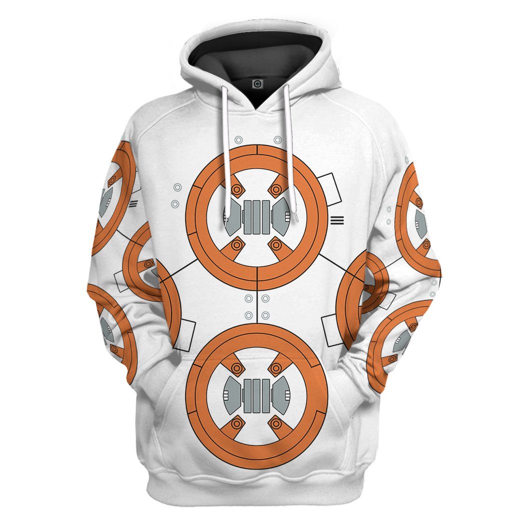  SW T-shirt SW BB8 Robot Costume 3d White Orange T-shirt Hoodie Adult Full Print Unisex