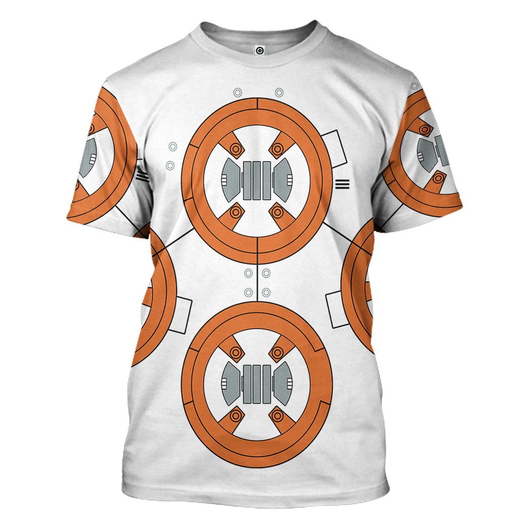  SW T-shirt SW BB8 Robot Costume 3d White Orange T-shirt Hoodie Adult Full Print Unisex