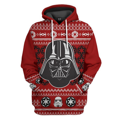  SW T-shirt Darth Vader Galactic Empire Symbol Pattern Red T-shirt Hoodie Adult Unisex Full Print