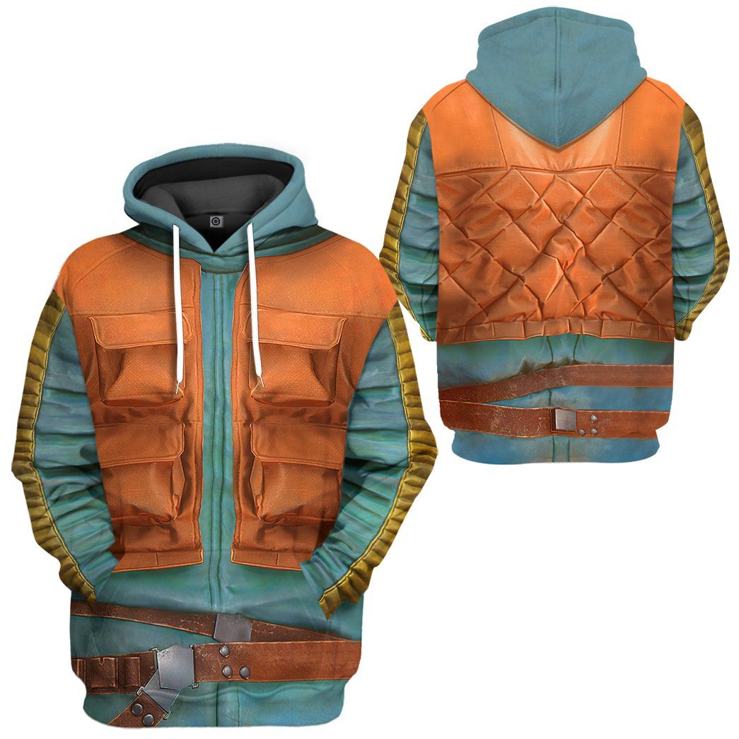  SW T-shirt SW Greedo Costume 3d Orange Blue T-shirt Hoodie Adult Full Print Full Size