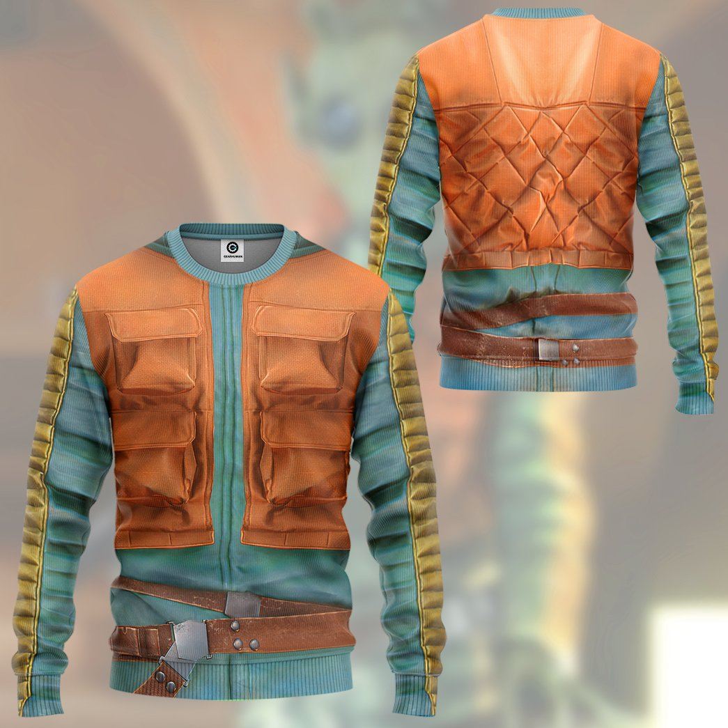  SW T-shirt SW Greedo Costume 3d Orange Blue T-shirt Hoodie Adult Full Print Full Size