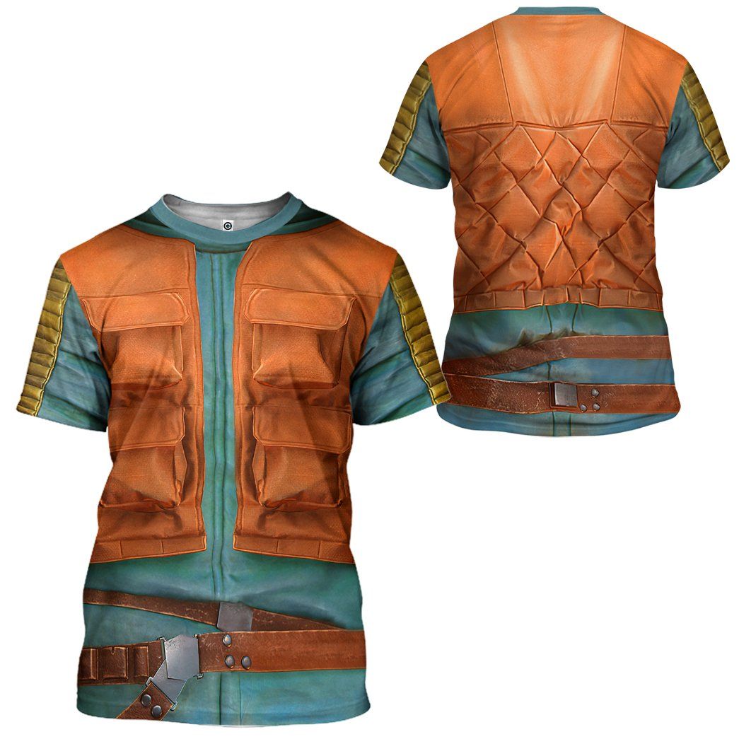  SW T-shirt SW Greedo Costume 3d Orange Blue T-shirt Hoodie Adult Full Print Full Size