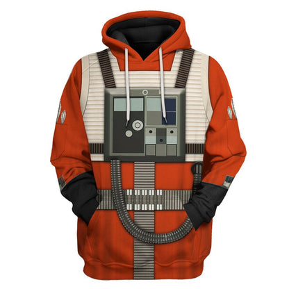  SW T-shirt SW Rebel Pilot Costume 3d Orange T-shirt SW Hoodie For Fan Adult Full Print